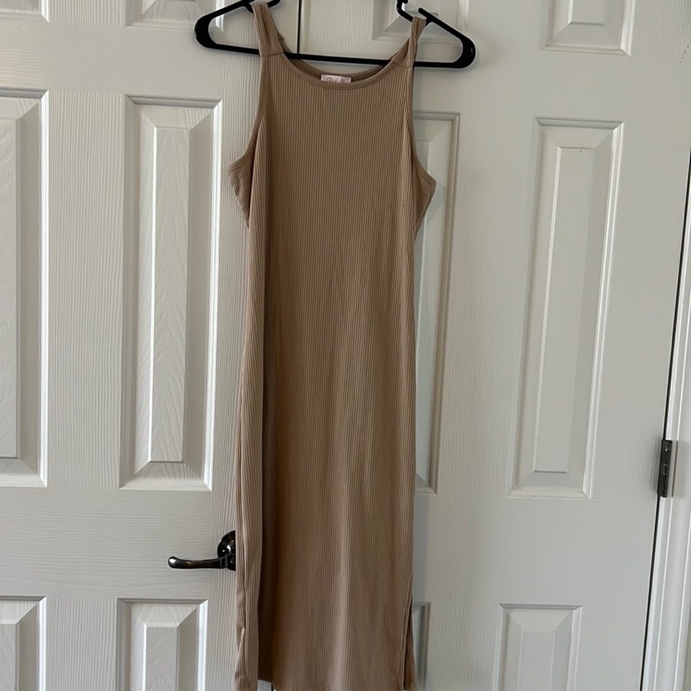 Pink Lily Ribbed Dress